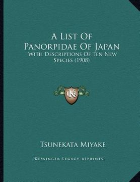 portada a list of panorpidae of japan: with descriptions of ten new species (1908) (en Inglés)