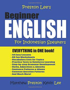 portada Preston Lee's Beginner English for Indonesian Speakers (Preston Lee's English for Indonesian Speakers) (en Inglés)