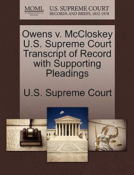 portada Owens v. Mccloskey U. S. Supreme Court Transcript of Record With Supporting Pleadings 