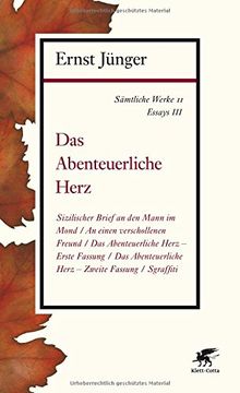 portada Sämtliche Werke - Band 11: Essays III: Das Abenteuerliche Herz (en Alemán)
