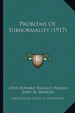 portada problems of subnormality (1917) (en Inglés)