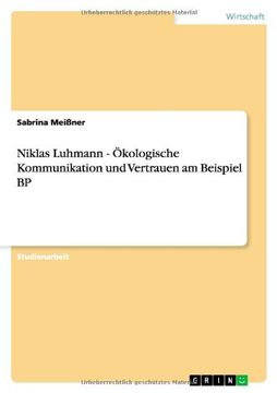 portada Niklas Luhmann - Ökologische Kommunikation und Vertrauen am Beispiel BP (German Edition) (in German)