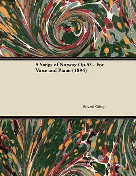 portada 5 songs of norway op.58 - for voice and piano (1894) (in English)