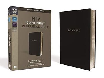 portada Niv, Reference Bible, Giant Print, Leather-Look, Black, red Letter Edition, Comfort Print (en Inglés)