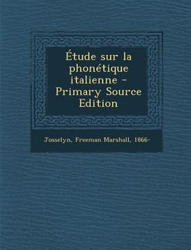 portada Etude Sur La Phonetique Italienne (en Francés)
