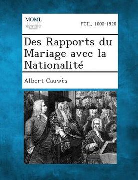 portada Des Rapports Du Mariage Avec La Nationalite (en Francés)