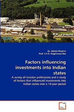 portada factors influencing investments into indian states (en Inglés)