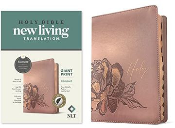 portada Nlt Compact Giant Print Bible, Filament Enabled Edition (Red Letter, Leatherlike, Rose Metallic Peony, Indexed) (en Inglés)