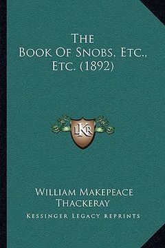 portada the book of snobs, etc., etc. (1892) (in English)