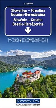 portada Slowenien - Kroatien - Bosnien-Herzegowina Strassenkarte 1: 500 000 mit Sehenswürdigkeiten