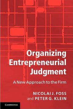 portada Organizing Entrepreneurial Judgment Paperback (in English)