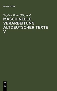 portada Maschinelle Verarbeitung Altdeutscher Texte v (en Alemán)