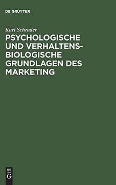 portada Psychologische und Verhaltensbiologische Grundlagen des Marketing (en Alemán)