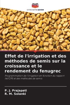 portada Effet de l'irrigation et des méthodes de semis sur la croissance et le rendement du fenugrec (in French)
