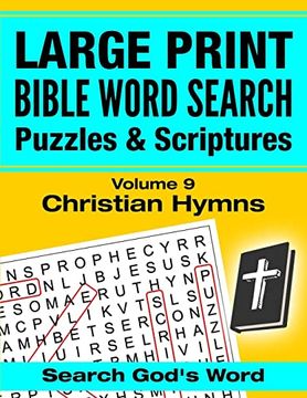 portada Large Print - Bible Word Search Puzzles With Scriptures, Volume 9: Christian Hymns (en Inglés)