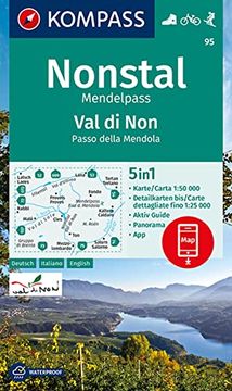 portada Kompass Wanderkarte 95 Nonstal, Mendelpass, val di Non, Passo Della Mendola 1: 50. 000 (en Italiano)