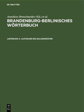 portada Aufzieher bis Balkendüster (in German)