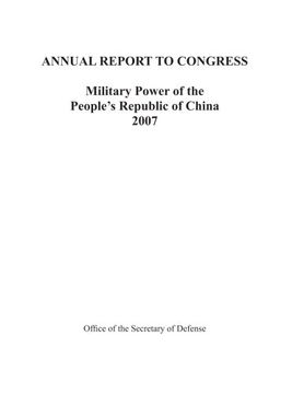 portada ANNUAL REPORT TO CONGRESS: Military Power of the People's Republic of China 2007