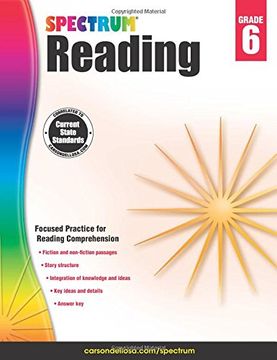 portada Spectrum Reading Workbook, Grade 6 (en Inglés)
