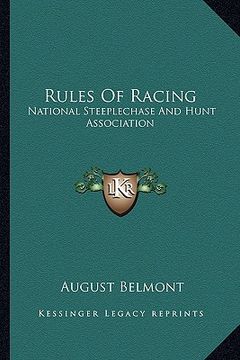 portada rules of racing: national steeplechase and hunt association (en Inglés)
