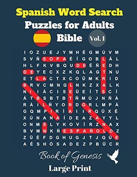 portada Spanish Word Search Puzzles for Adults: Bible Vol. 1 Book of Genesis, Large Print