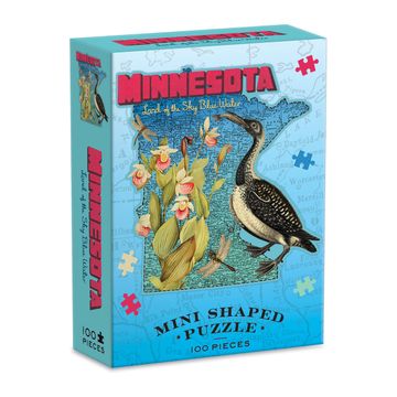 portada Wendy Gold Minnesota Shaped Mini Puzzle, 100 Pieces, 8” x 9. 75” – Die-Cut Jigsaw Puzzle Featuring art by Bestselling Artist Wendy Gold – Makes a Great Gift Idea
