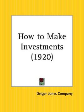 portada how to make investments (en Inglés)