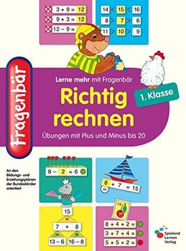 portada Fragenbär - Richtig Rechnen 1. Klasse: Übungen mit Plus und Minus bis 20 (Lerne Mehr mit Fragenbär) (en Alemán)