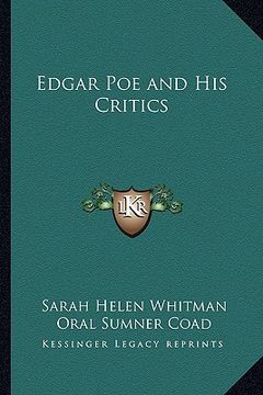 portada edgar poe and his critics (en Inglés)