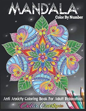 portada Mandala Color by Number Anti Anxiety Coloring Book for Adult Relaxation: 35 Beautiful Meditative Mandalas (Color by Number for Adults) 