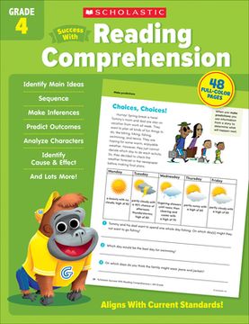 portada Scholastic Success With Reading Comprehension Grade 4 Workbook (en Inglés)