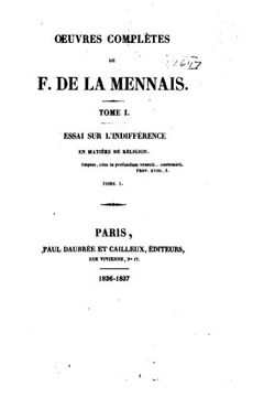 portada Oeuvres complètes de F. de la Mennais - Tome I (French Edition)