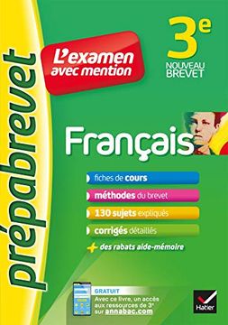 portada Français 3e - Prépabrevet L'examen Avec Mention: Fiches, Méthodes et Sujets de Brevet