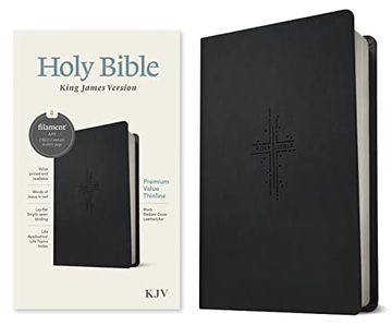portada Kjv Premium Value Thinline Bible, Filament Enabled Edition (Red Letter, Leatherlike, Black Radiant Cross) 