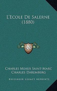 portada L'Ecole De Salerne (1880) (in French)