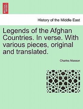 portada legends of the afghan countries. in verse. with various pieces, original and translated. (en Inglés)