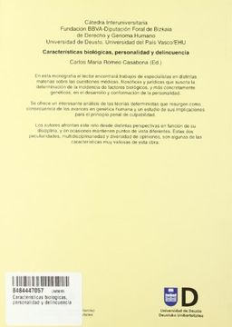 portada Caracteristicas Biologicas, Personalidad y Delincuencia (in Spanish)