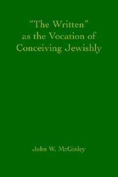 portada the written as the vocation of conceiving jewishly (en Inglés)