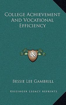 portada college achievement and vocational efficiency (in English)
