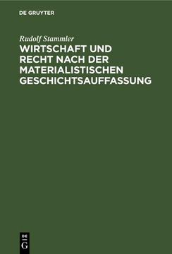 portada Wirtschaft und Recht Nach der Materialistischen Geschichtsauffassung (in German)