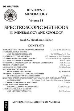 portada Spectroscopic Methods in Mineralogy & Geology (Reviews in Mineralogy & Geochemistry) (en Inglés)