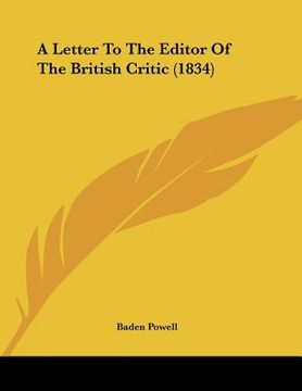 portada a letter to the editor of the british critic (1834) (in English)