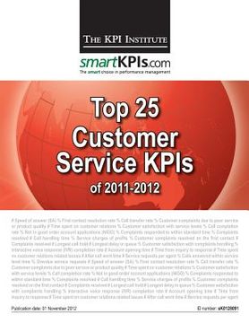 portada Top 25 Customer Service KPIs of 2011-2012 (en Inglés)