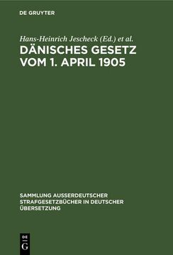 portada Dänisches Gesetz vom 1. April 1905 (en Alemán)
