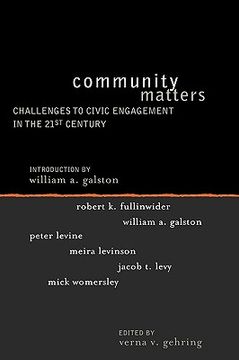 portada community matters: challenges to civic engagement in the 21st century (en Inglés)