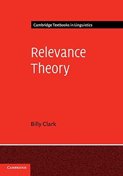 portada Relevance Theory Paperback (Cambridge Textbooks in Linguistics) (en Inglés)