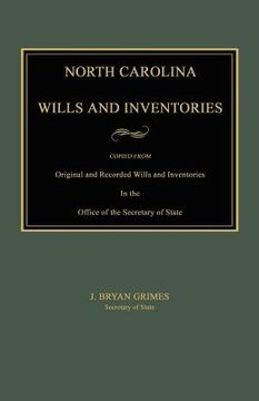 portada north carolina wills and inventories (en Inglés)