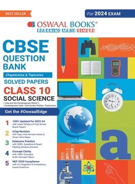 portada Oswaal CBSE Chapterwise & Topicwise Question Bank Class 10 Social Science Book (For 2023-24 Exam) (en Inglés)