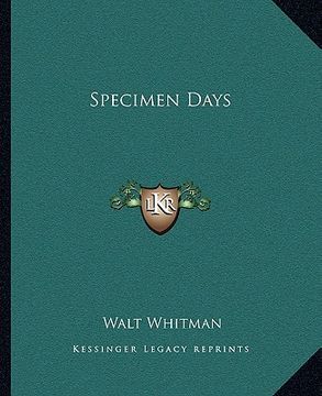 portada specimen days (in English)