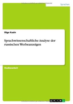 portada Sprachwissenschaftliche Analyse der russischen Werbeanzeigen (German Edition)